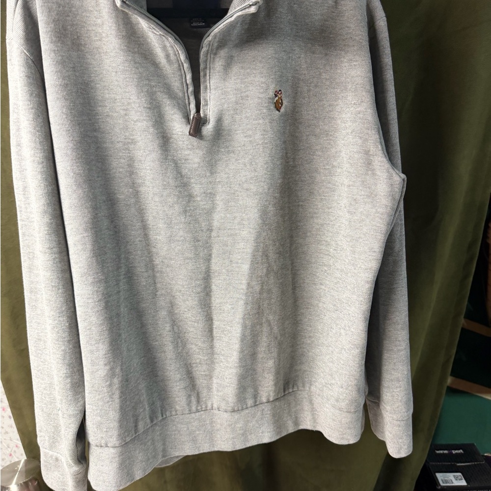 U.S. Polo Assn. Men's Light Gray Zip-Up Sweater
